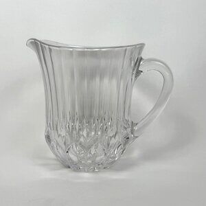 Vintage Crystal Glass Diamond-Cut Water Pitcher Heavy 6-1/2"